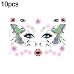 10 PCS Waterproof Music Festival Glitter Tattoo Stickers, LG-001, LG-002, LG-003, LG-004, LG-005, LG-006