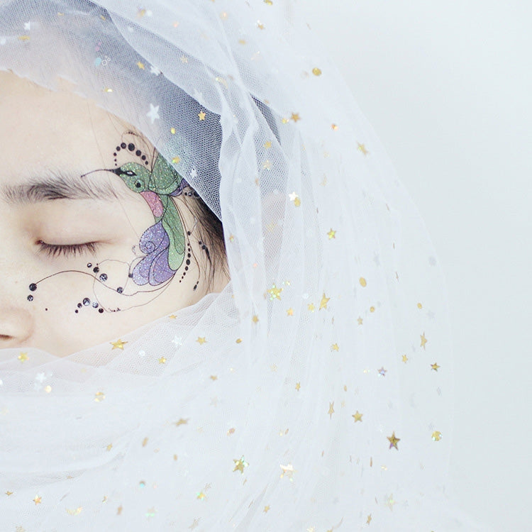 10 PCS Waterproof Music Festival Glitter Tattoo Stickers, LG-001, LG-002, LG-003, LG-004, LG-005, LG-006