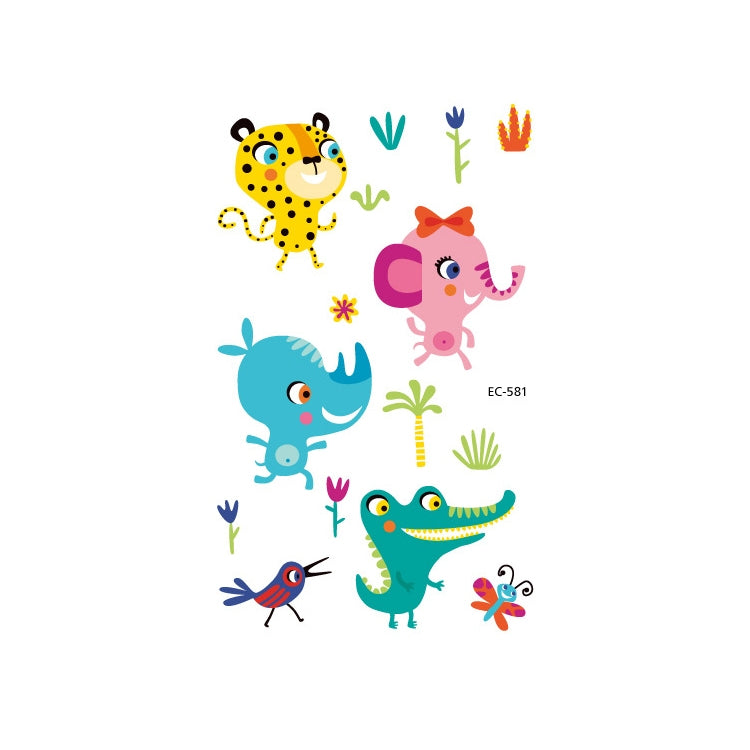 20 PCS Waterproof Anti-Sweat Children Cute Cartoon Animal Tattoo Stickers, EC-581, EC-582, EC-583, EC-584, EC-585, EC-590, EC-531, EC-591, EC-592, EC-593, EC-594, EC-614, EC-615, EC-617, EC-618