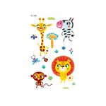 20 PCS Waterproof Anti-Sweat Children Cute Cartoon Animal Tattoo Stickers, EC-581, EC-582, EC-583, EC-584, EC-585, EC-590, EC-531, EC-591, EC-592, EC-593, EC-594, EC-614, EC-615, EC-617, EC-618