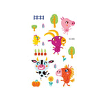 20 PCS Waterproof Anti-Sweat Children Cute Cartoon Animal Tattoo Stickers, EC-581, EC-582, EC-583, EC-584, EC-585, EC-590, EC-531, EC-591, EC-592, EC-593, EC-594, EC-614, EC-615, EC-617, EC-618
