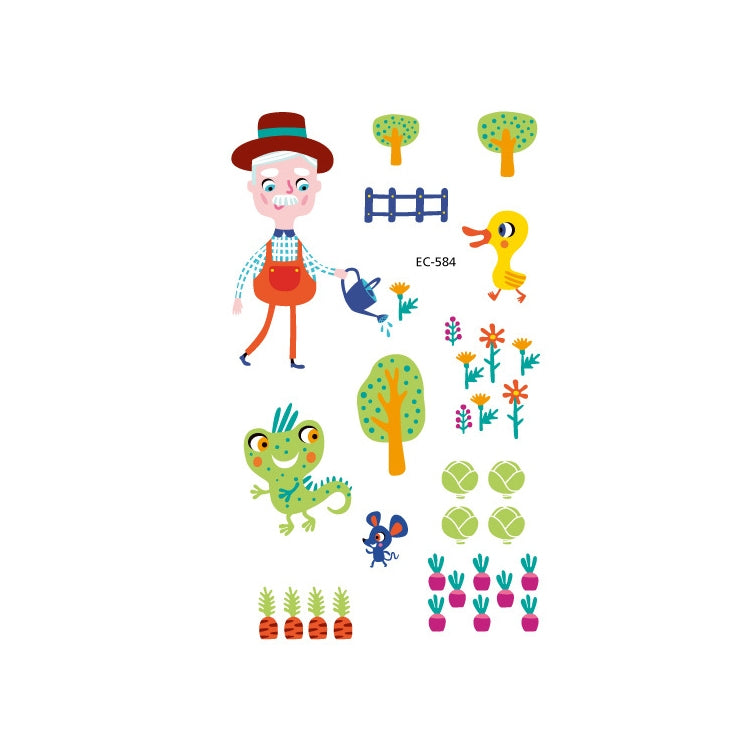 20 PCS Waterproof Anti-Sweat Children Cute Cartoon Animal Tattoo Stickers, EC-581, EC-582, EC-583, EC-584, EC-585, EC-590, EC-531, EC-591, EC-592, EC-593, EC-594, EC-614, EC-615, EC-617, EC-618