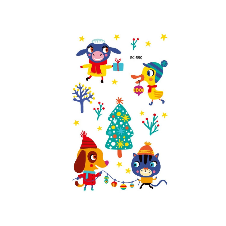 20 PCS Waterproof Anti-Sweat Children Cute Cartoon Animal Tattoo Stickers, EC-581, EC-582, EC-583, EC-584, EC-585, EC-590, EC-531, EC-591, EC-592, EC-593, EC-594, EC-614, EC-615, EC-617, EC-618