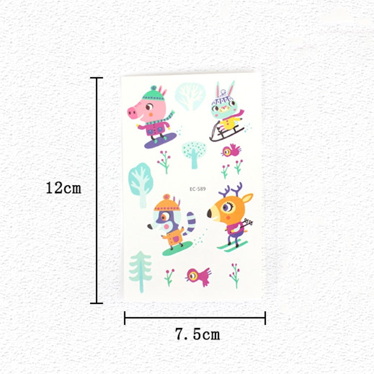 20 PCS Waterproof Anti-Sweat Children Cute Cartoon Animal Tattoo Stickers, EC-581, EC-582, EC-583, EC-584, EC-585, EC-590, EC-531, EC-591, EC-592, EC-593, EC-594, EC-614, EC-615, EC-617, EC-618