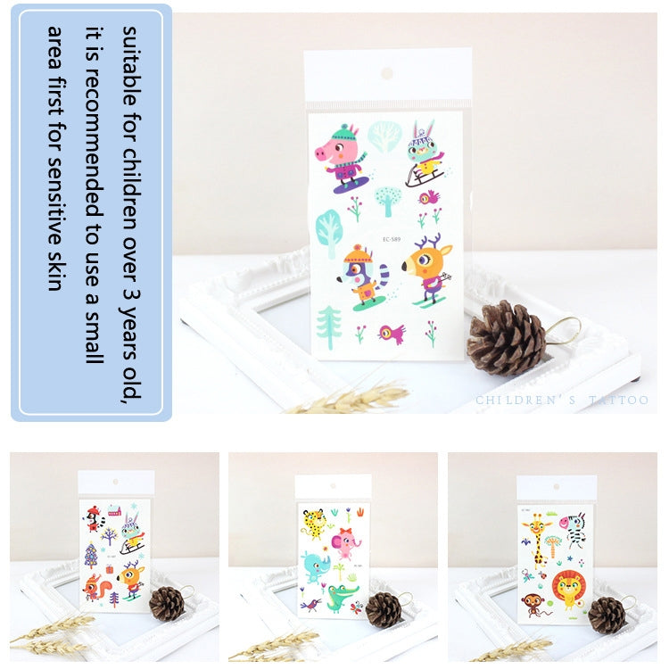 20 PCS Waterproof Anti-Sweat Children Cute Cartoon Animal Tattoo Stickers, EC-581, EC-582, EC-583, EC-584, EC-585, EC-590, EC-531, EC-591, EC-592, EC-593, EC-594, EC-614, EC-615, EC-617, EC-618