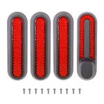 غطاء زخرفي لأربع اتجاهات لعجلة السكوتر الكهربائي مع شرائط عاكسة وبراغي لـ Xiaomi Mijia 1S / Pro 2، أحمر، أصفر