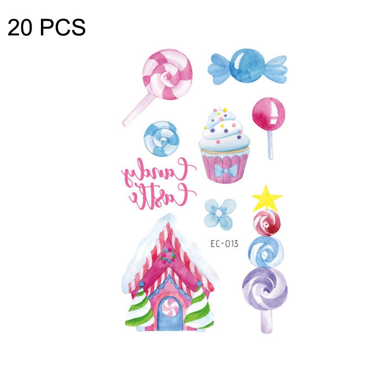 20 PCS Waterproof Sweatproof Cartoon Child Tattoo Stickers, EC-013, EC-014, EC-018, EC-019, EC-020, EC-021, EC-022, EC-023, EC-024, EC-025, EC-028, EC-029, EC-030, EC-032, EC-035