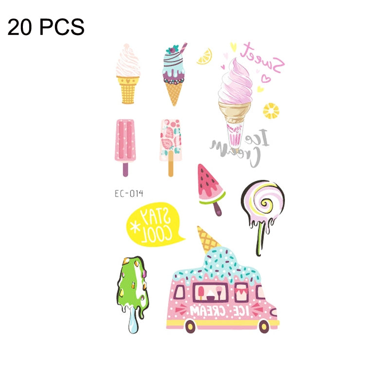 20 PCS Waterproof Sweatproof Cartoon Child Tattoo Stickers, EC-013, EC-014, EC-018, EC-019, EC-020, EC-021, EC-022, EC-023, EC-024, EC-025, EC-028, EC-029, EC-030, EC-032, EC-035