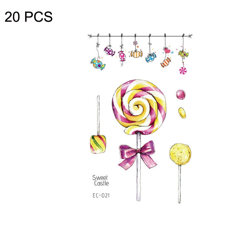 20 PCS Waterproof Sweatproof Cartoon Child Tattoo Stickers, EC-013, EC-014, EC-018, EC-019, EC-020, EC-021, EC-022, EC-023, EC-024, EC-025, EC-028, EC-029, EC-030, EC-032, EC-035