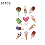 20 PCS Waterproof Sweatproof Cartoon Child Tattoo Stickers, EC-013, EC-014, EC-018, EC-019, EC-020, EC-021, EC-022, EC-023, EC-024, EC-025, EC-028, EC-029, EC-030, EC-032, EC-035