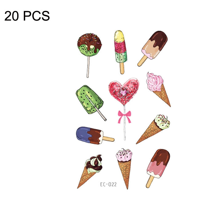 20 PCS Waterproof Sweatproof Cartoon Child Tattoo Stickers, EC-013, EC-014, EC-018, EC-019, EC-020, EC-021, EC-022, EC-023, EC-024, EC-025, EC-028, EC-029, EC-030, EC-032, EC-035