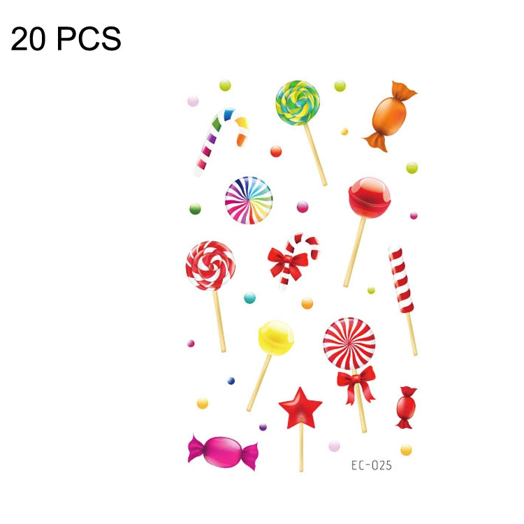 20 PCS Waterproof Sweatproof Cartoon Child Tattoo Stickers, EC-013, EC-014, EC-018, EC-019, EC-020, EC-021, EC-022, EC-023, EC-024, EC-025, EC-028, EC-029, EC-030, EC-032, EC-035