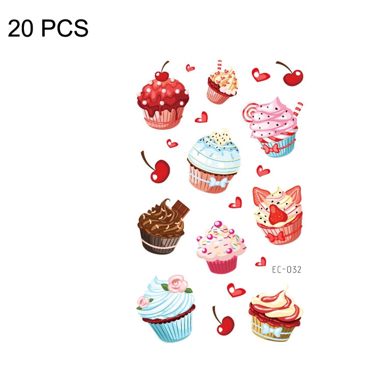 20 PCS Waterproof Sweatproof Cartoon Child Tattoo Stickers, EC-013, EC-014, EC-018, EC-019, EC-020, EC-021, EC-022, EC-023, EC-024, EC-025, EC-028, EC-029, EC-030, EC-032, EC-035