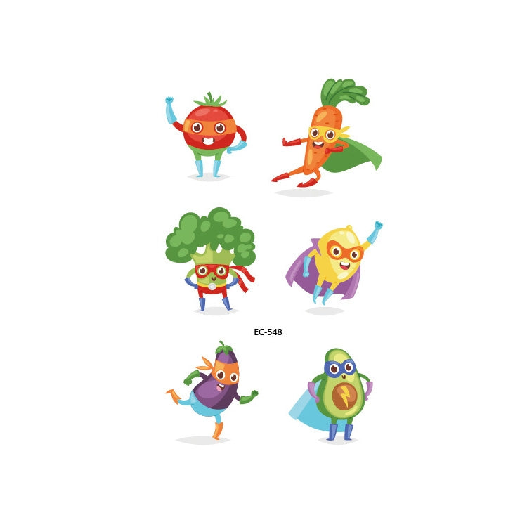 20 PCS Waterproof Painted Fruits Vegetables Plants Children Tattoo Stickers, EC-531, EC-532, EC-533, EC-534, EC-535, EC-536, EC-537, EC-538, EC-539, EC-540, EC-541, EC-542, EC-543, EC-544, EC-545, EC-546, EC-547, EC-548, EC-549, EC-550, EC-551, EC-552 ...