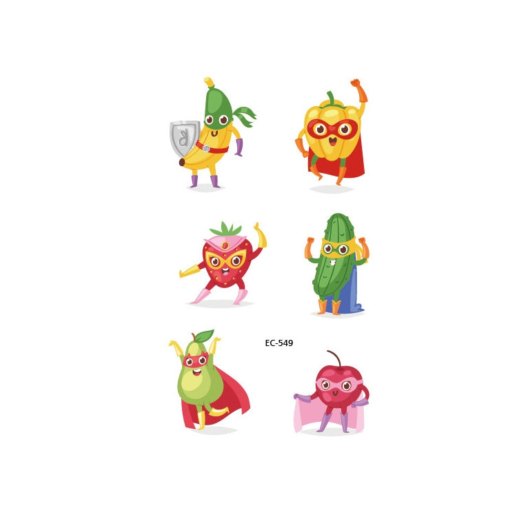 20 PCS Waterproof Painted Fruits Vegetables Plants Children Tattoo Stickers, EC-531, EC-532, EC-533, EC-534, EC-535, EC-536, EC-537, EC-538, EC-539, EC-540, EC-541, EC-542, EC-543, EC-544, EC-545, EC-546, EC-547, EC-548, EC-549, EC-550, EC-551, EC-552 ...
