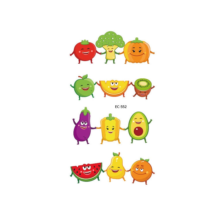 20 PCS Waterproof Painted Fruits Vegetables Plants Children Tattoo Stickers, EC-531, EC-532, EC-533, EC-534, EC-535, EC-536, EC-537, EC-538, EC-539, EC-540, EC-541, EC-542, EC-543, EC-544, EC-545, EC-546, EC-547, EC-548, EC-549, EC-550, EC-551, EC-552 ...