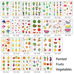 20 PCS Waterproof Painted Fruits Vegetables Plants Children Tattoo Stickers, EC-531, EC-532, EC-533, EC-534, EC-535, EC-536, EC-537, EC-538, EC-539, EC-540, EC-541, EC-542, EC-543, EC-544, EC-545, EC-546, EC-547, EC-548, EC-549, EC-550, EC-551, EC-552 ...