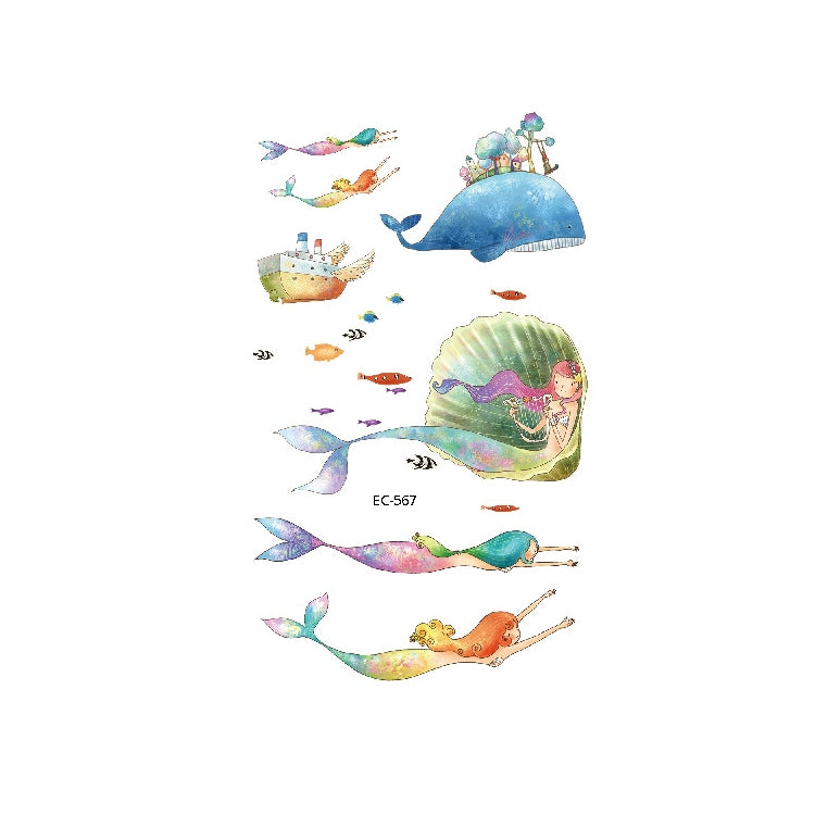 20 PCS Marine Animal Waterproof Children Tattoo Stickers, EC-559, EC-566, EC-567, EC-571, EC-572, EC-573, EC-574, EC-575, EC-576, EC-577, EC-741, EC-764