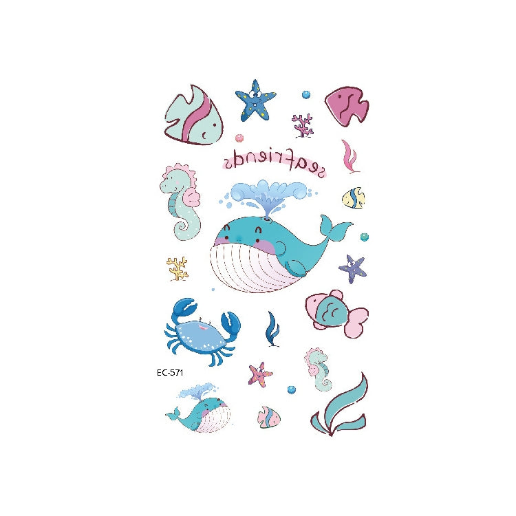 20 PCS Marine Animal Waterproof Children Tattoo Stickers, EC-559, EC-566, EC-567, EC-571, EC-572, EC-573, EC-574, EC-575, EC-576, EC-577, EC-741, EC-764