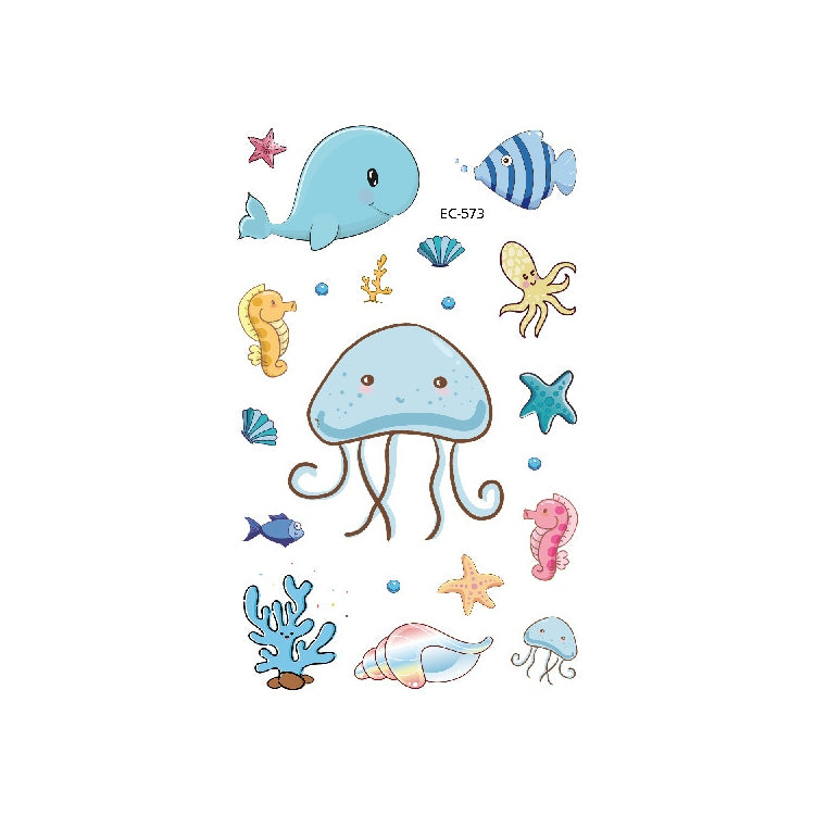 20 PCS Marine Animal Waterproof Children Tattoo Stickers, EC-559, EC-566, EC-567, EC-571, EC-572, EC-573, EC-574, EC-575, EC-576, EC-577, EC-741, EC-764
