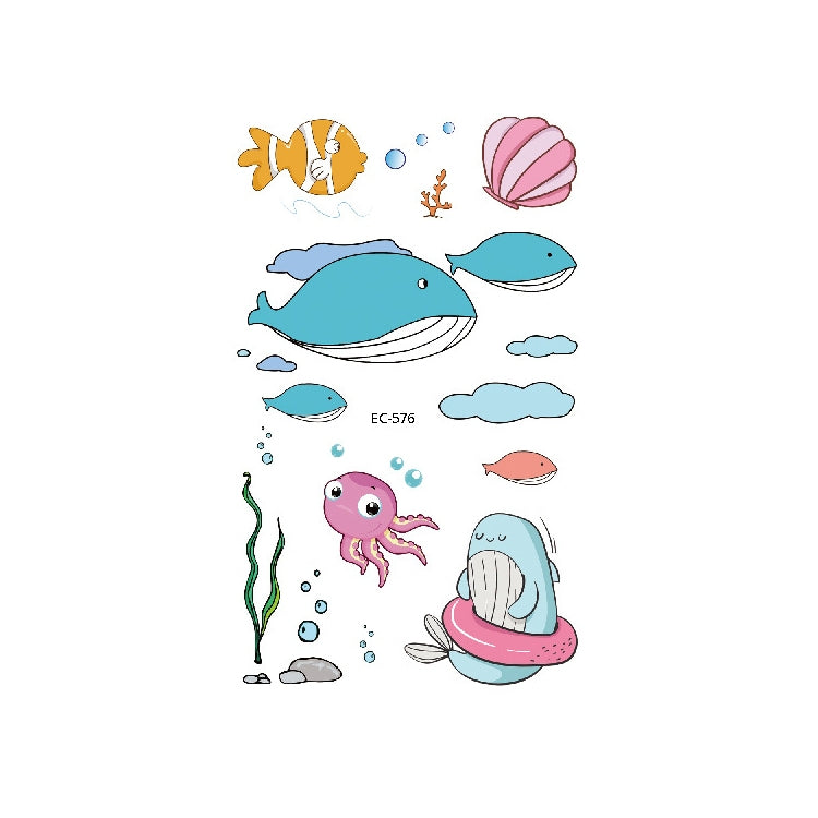 20 PCS Marine Animal Waterproof Children Tattoo Stickers, EC-559, EC-566, EC-567, EC-571, EC-572, EC-573, EC-574, EC-575, EC-576, EC-577, EC-741, EC-764