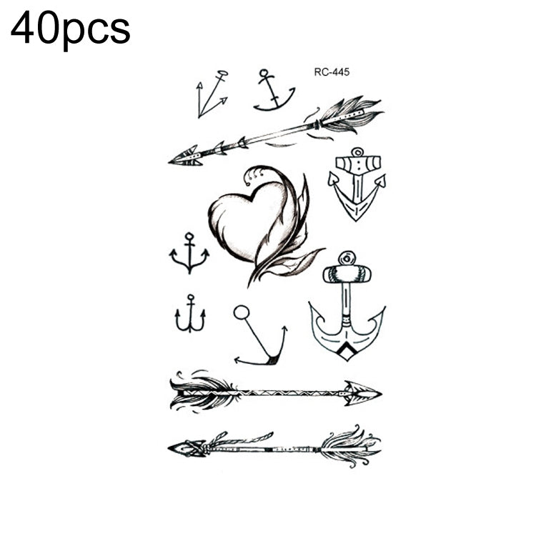 40 PCS Waterproof Small Fresh Tattoo Stickers, RC-445, RC-446, RC-447, RC-448, RC-449, RC-451, RC-452, RC-453, RC-454, RC-455, RC-456, RC-457