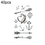 40 PCS Waterproof Small Fresh Tattoo Stickers, RC-445, RC-446, RC-447, RC-448, RC-449, RC-451, RC-452, RC-453, RC-454, RC-455, RC-456, RC-457