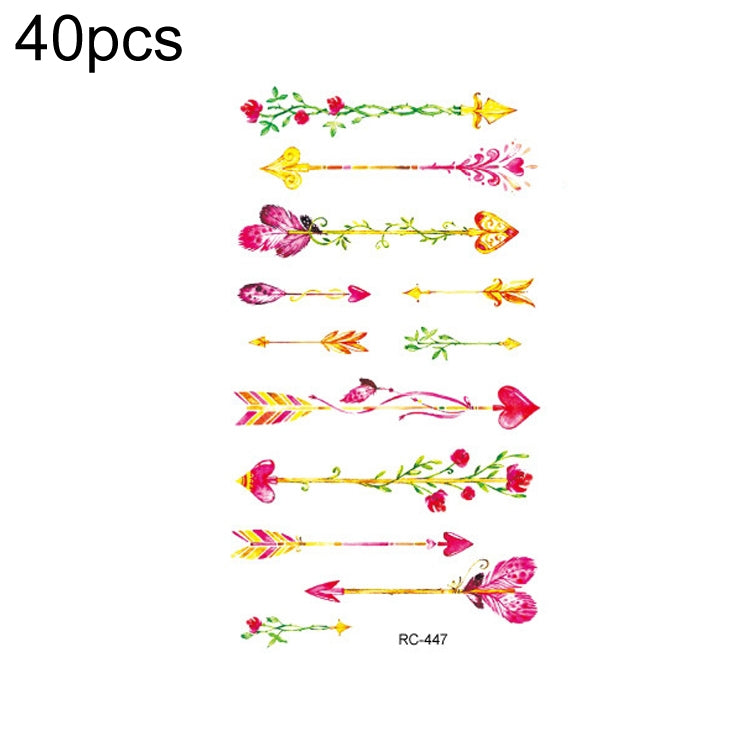 40 PCS Waterproof Small Fresh Tattoo Stickers, RC-445, RC-446, RC-447, RC-448, RC-449, RC-451, RC-452, RC-453, RC-454, RC-455, RC-456, RC-457