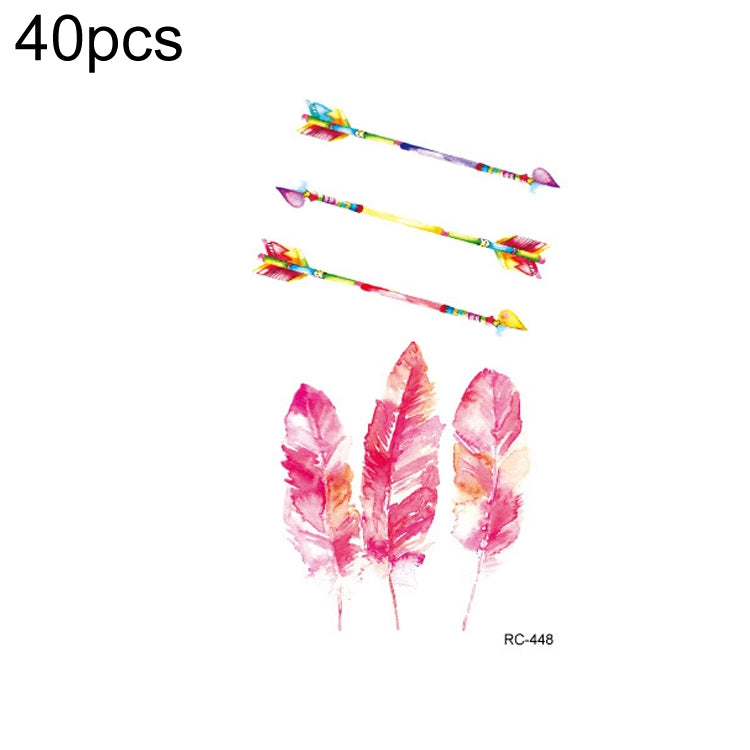 40 PCS Waterproof Small Fresh Tattoo Stickers, RC-445, RC-446, RC-447, RC-448, RC-449, RC-451, RC-452, RC-453, RC-454, RC-455, RC-456, RC-457