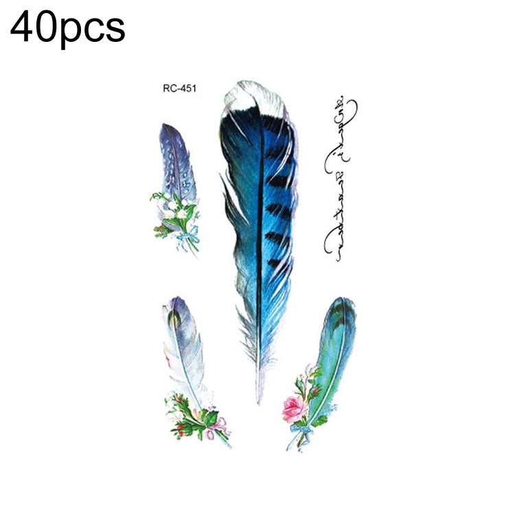 40 PCS Waterproof Small Fresh Tattoo Stickers, RC-445, RC-446, RC-447, RC-448, RC-449, RC-451, RC-452, RC-453, RC-454, RC-455, RC-456, RC-457