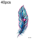 40 PCS Waterproof Small Fresh Tattoo Stickers, RC-445, RC-446, RC-447, RC-448, RC-449, RC-451, RC-452, RC-453, RC-454, RC-455, RC-456, RC-457