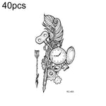 40 PCS Waterproof Small Fresh Tattoo Stickers, RC-445, RC-446, RC-447, RC-448, RC-449, RC-451, RC-452, RC-453, RC-454, RC-455, RC-456, RC-457