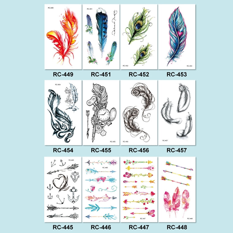 40 PCS Waterproof Small Fresh Tattoo Stickers, RC-445, RC-446, RC-447, RC-448, RC-449, RC-451, RC-452, RC-453, RC-454, RC-455, RC-456, RC-457