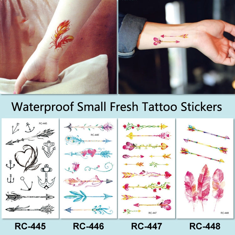 40 PCS Waterproof Small Fresh Tattoo Stickers, RC-445, RC-446, RC-447, RC-448, RC-449, RC-451, RC-452, RC-453, RC-454, RC-455, RC-456, RC-457