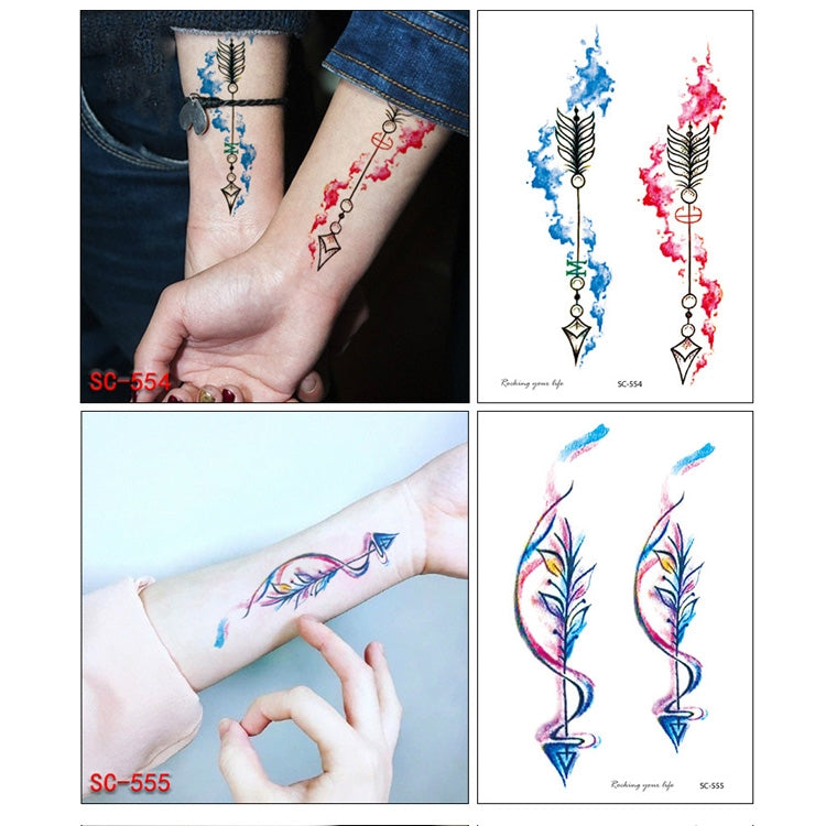 20 PCS Waterproof Flower Arm Tattoo Sticker, SC-529, SC-557, SC-558, SC-559, SC-561, SC-564, SC-551, SC-556, SC-552, SC-553, SC-554, SC-555