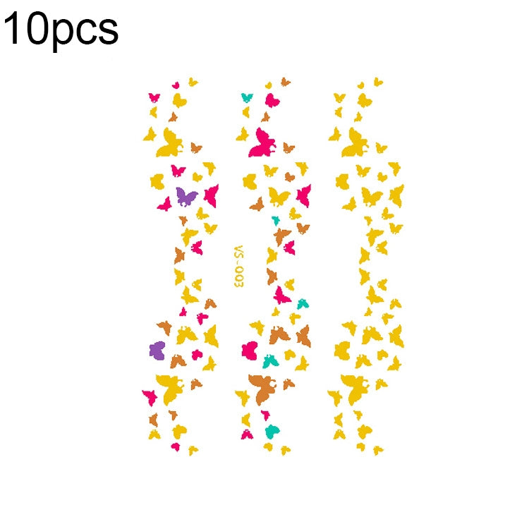 10 PCS Hot Stamping Waterproof Music Festival Face Tattoo Sticker, VS-001, VS-002, VS-003, VS-004, VS-005, VS-006, VS-007, VS-008, VS-009, VS-010
