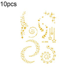 10 PCS Hot Stamping Waterproof Music Festival Face Tattoo Sticker, VS-001, VS-002, VS-003, VS-004, VS-005, VS-006, VS-007, VS-008, VS-009, VS-010