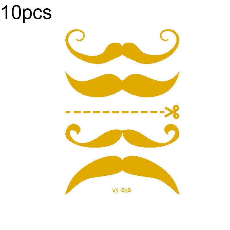 10 PCS Hot Stamping Waterproof Music Festival Face Tattoo Sticker, VS-001, VS-002, VS-003, VS-004, VS-005, VS-006, VS-007, VS-008, VS-009, VS-010