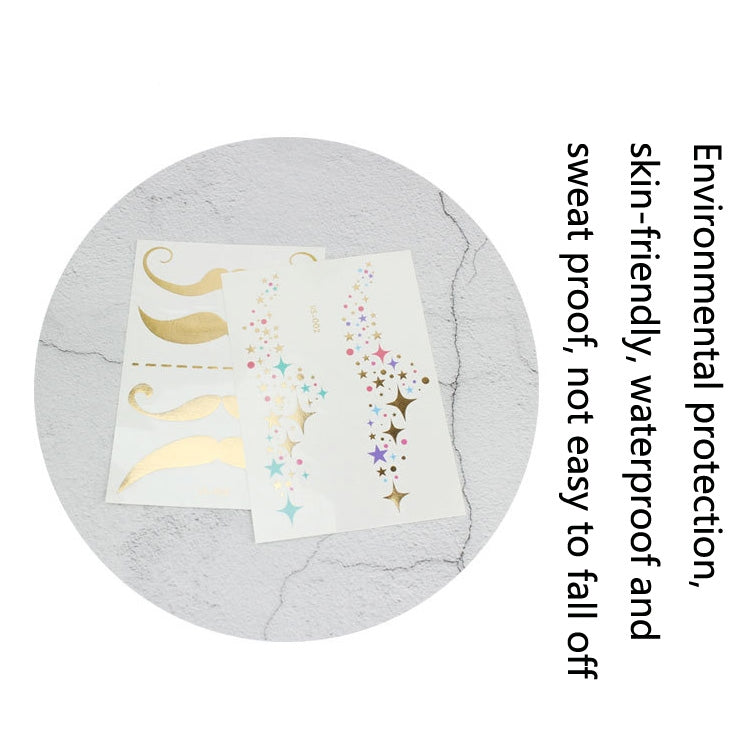 10 PCS Hot Stamping Waterproof Music Festival Face Tattoo Sticker, VS-001, VS-002, VS-003, VS-004, VS-005, VS-006, VS-007, VS-008, VS-009, VS-010