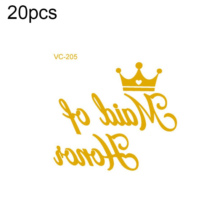 20 PCS Waterproof Bachelor Party Hot Stamping Wedding Bridal Tattoo Stickers, VC-204, VC-205, VC-206, VC-207, VC-208, VC-209, VC-210, VC-211, VC-212, VC-213, VC-214, VC-215, VC-216, VC-217, VC-218, VC-227, VC-228, VC-229, VC-230, VC-231, VC-232, VC-233...