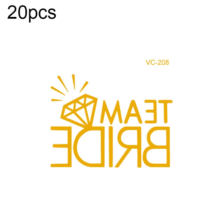20 PCS Waterproof Bachelor Party Hot Stamping Wedding Bridal Tattoo Stickers, VC-204, VC-205, VC-206, VC-207, VC-208, VC-209, VC-210, VC-211, VC-212, VC-213, VC-214, VC-215, VC-216, VC-217, VC-218, VC-227, VC-228, VC-229, VC-230, VC-231, VC-232, VC-233...