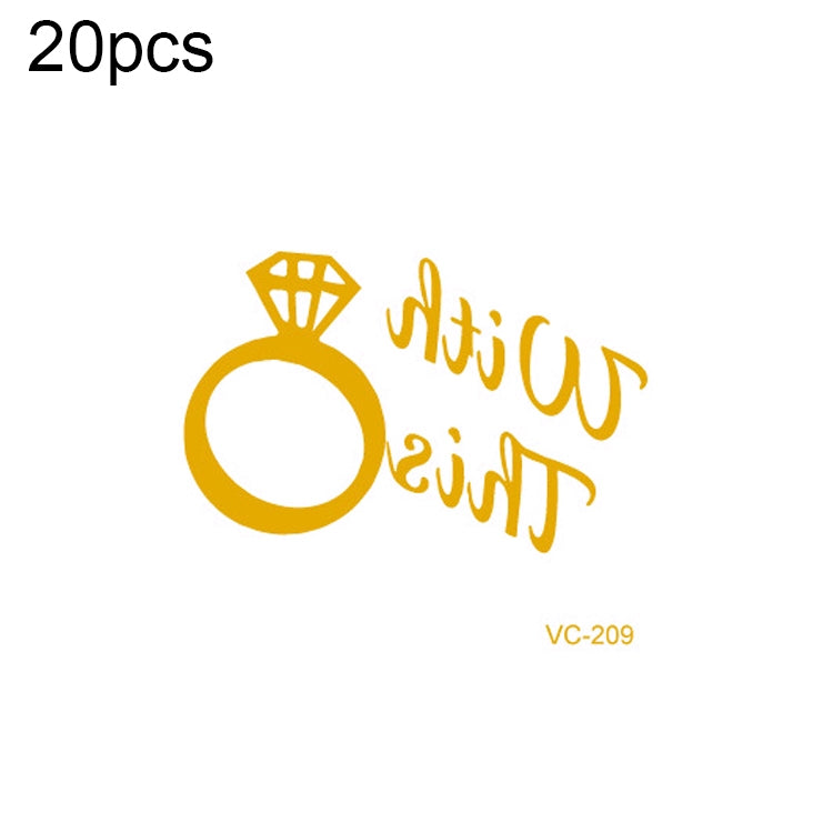 20 PCS Waterproof Bachelor Party Hot Stamping Wedding Bridal Tattoo Stickers, VC-204, VC-205, VC-206, VC-207, VC-208, VC-209, VC-210, VC-211, VC-212, VC-213, VC-214, VC-215, VC-216, VC-217, VC-218, VC-227, VC-228, VC-229, VC-230, VC-231, VC-232, VC-233...