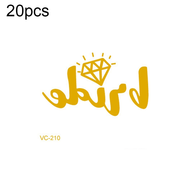 20 PCS Waterproof Bachelor Party Hot Stamping Wedding Bridal Tattoo Stickers, VC-204, VC-205, VC-206, VC-207, VC-208, VC-209, VC-210, VC-211, VC-212, VC-213, VC-214, VC-215, VC-216, VC-217, VC-218, VC-227, VC-228, VC-229, VC-230, VC-231, VC-232, VC-233...
