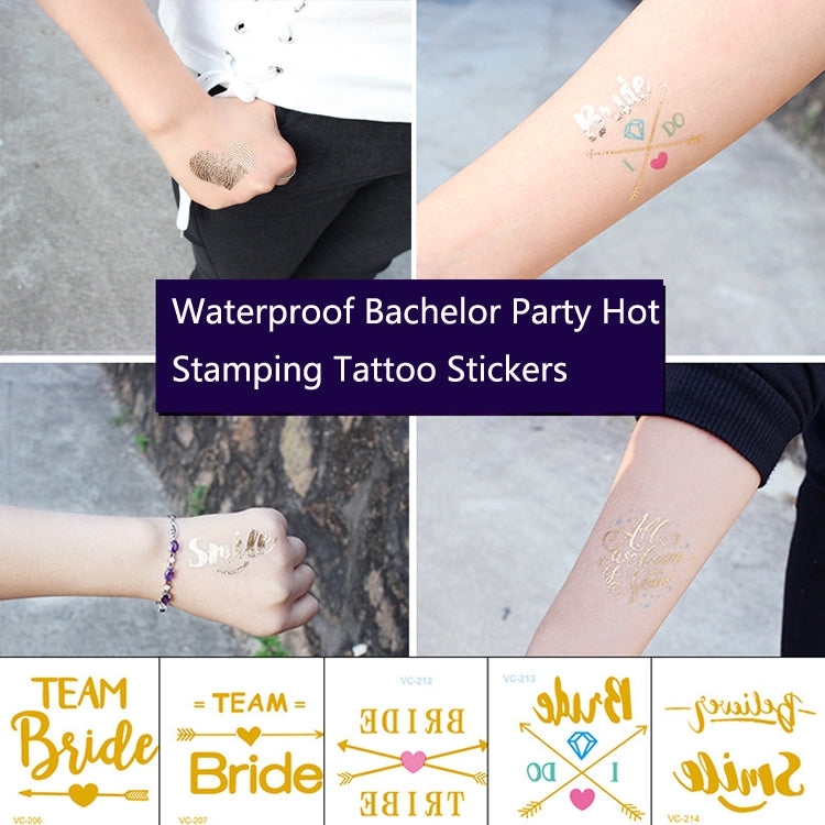 20 PCS Waterproof Bachelor Party Hot Stamping Wedding Bridal Tattoo Stickers, VC-204, VC-205, VC-206, VC-207, VC-208, VC-209, VC-210, VC-211, VC-212, VC-213, VC-214, VC-215, VC-216, VC-217, VC-218, VC-227, VC-228, VC-229, VC-230, VC-231, VC-232, VC-233...
