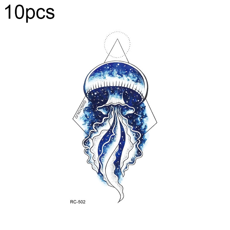 10pcs Waterproof Small Fresh Water Transfer Color Tattoo Stickers, RC-501, RC-502, RC-503, RC-504, RC-505, RC-506, RC-507, RC-508, RC-509, RC-510, RC-511, RC-512, RC-513, RC-514, RC-515, RC-516