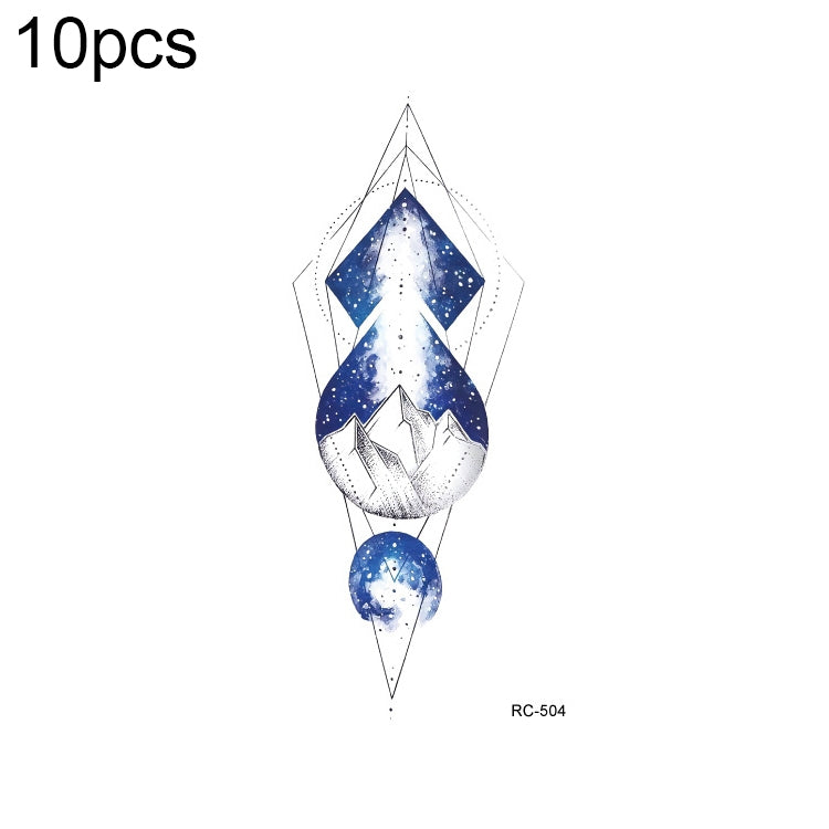 10pcs Waterproof Small Fresh Water Transfer Color Tattoo Stickers, RC-501, RC-502, RC-503, RC-504, RC-505, RC-506, RC-507, RC-508, RC-509, RC-510, RC-511, RC-512, RC-513, RC-514, RC-515, RC-516