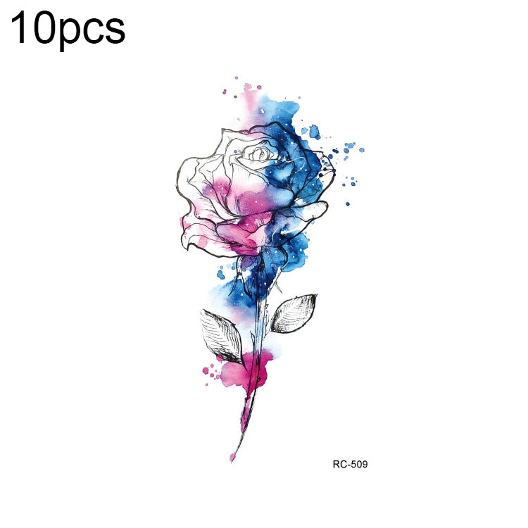 10pcs Waterproof Small Fresh Water Transfer Color Tattoo Stickers, RC-501, RC-502, RC-503, RC-504, RC-505, RC-506, RC-507, RC-508, RC-509, RC-510, RC-511, RC-512, RC-513, RC-514, RC-515, RC-516