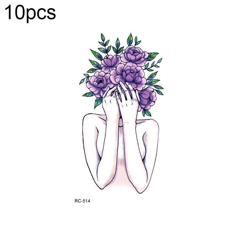 10pcs Waterproof Small Fresh Water Transfer Color Tattoo Stickers, RC-501, RC-502, RC-503, RC-504, RC-505, RC-506, RC-507, RC-508, RC-509, RC-510, RC-511, RC-512, RC-513, RC-514, RC-515, RC-516