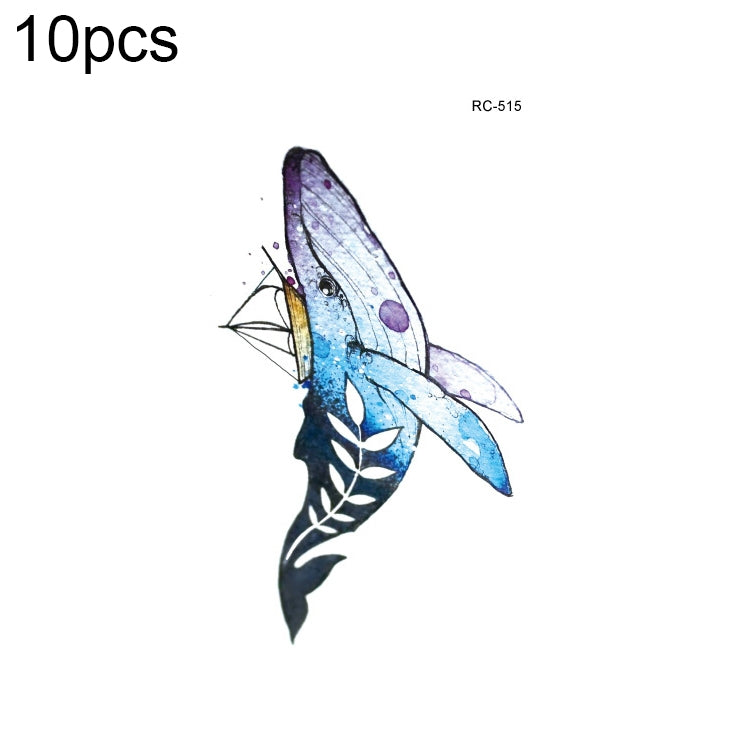 10pcs Waterproof Small Fresh Water Transfer Color Tattoo Stickers, RC-501, RC-502, RC-503, RC-504, RC-505, RC-506, RC-507, RC-508, RC-509, RC-510, RC-511, RC-512, RC-513, RC-514, RC-515, RC-516