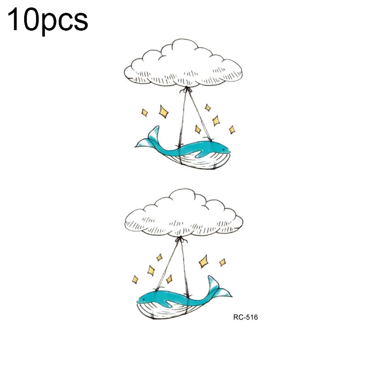 10pcs Waterproof Small Fresh Water Transfer Color Tattoo Stickers, RC-501, RC-502, RC-503, RC-504, RC-505, RC-506, RC-507, RC-508, RC-509, RC-510, RC-511, RC-512, RC-513, RC-514, RC-515, RC-516